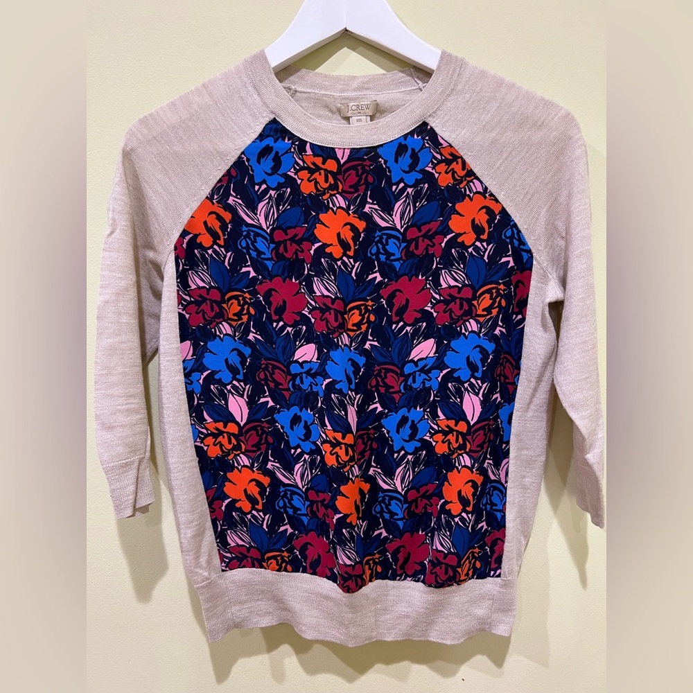 J.Crew Floral Print Sweater